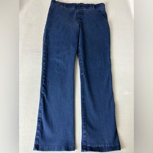 Betabrand Jeans Women Size LP Blue Elastic Waistband Stretchy Pockets